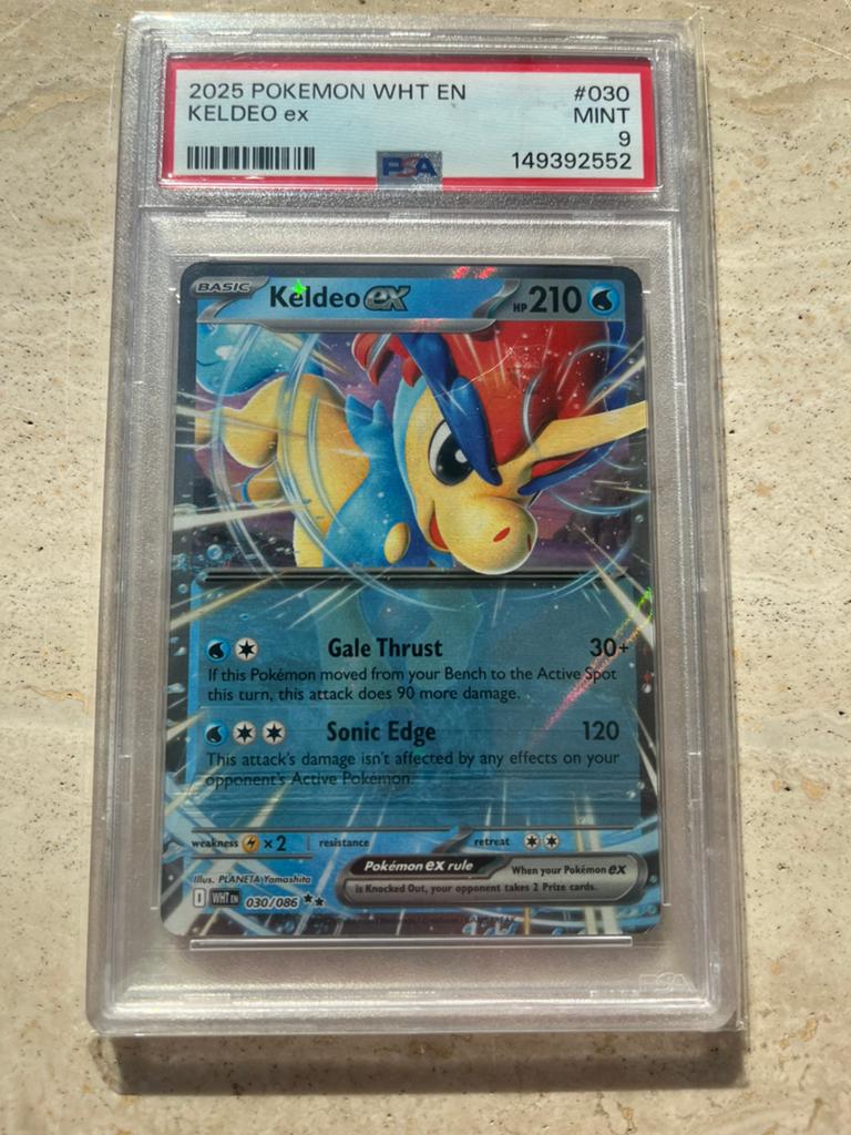 Keldeo PSA 9 | White Flare 2025, Ophalen of Verzenden, Zo goed als nieuw, Losse kaart