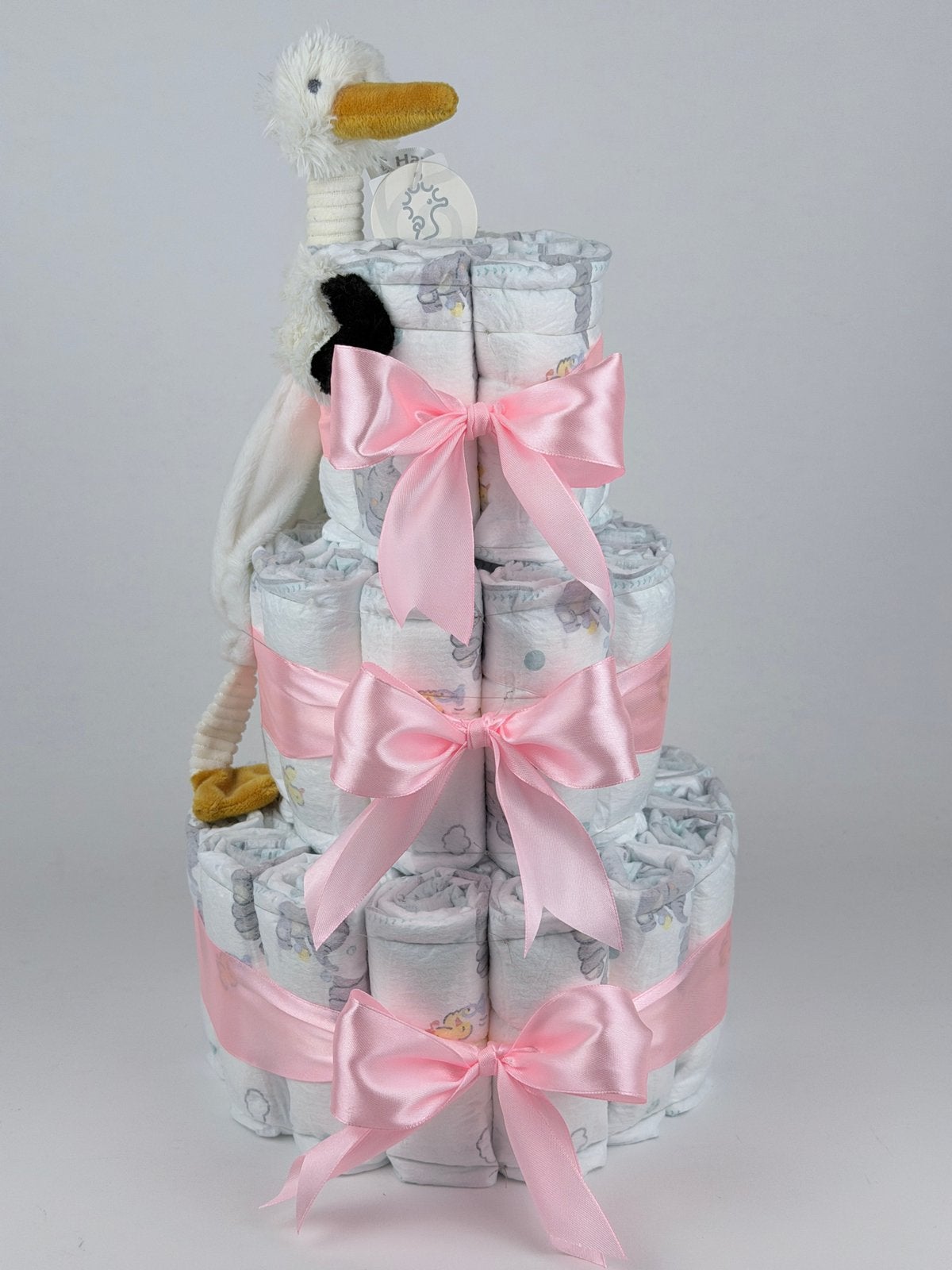 Luiertaart meisje happy horse tut stork sky roze, Kinderen en Baby's, Ophalen of Verzenden, Nieuw, Kraamcadeau