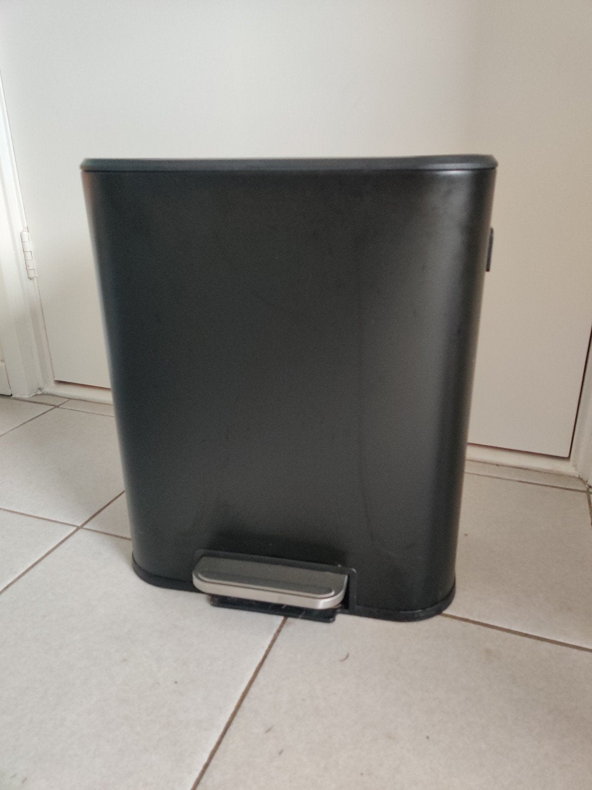 Prullenbak met soft close, zwart, RVS deksel, 2x10L, Ophalen