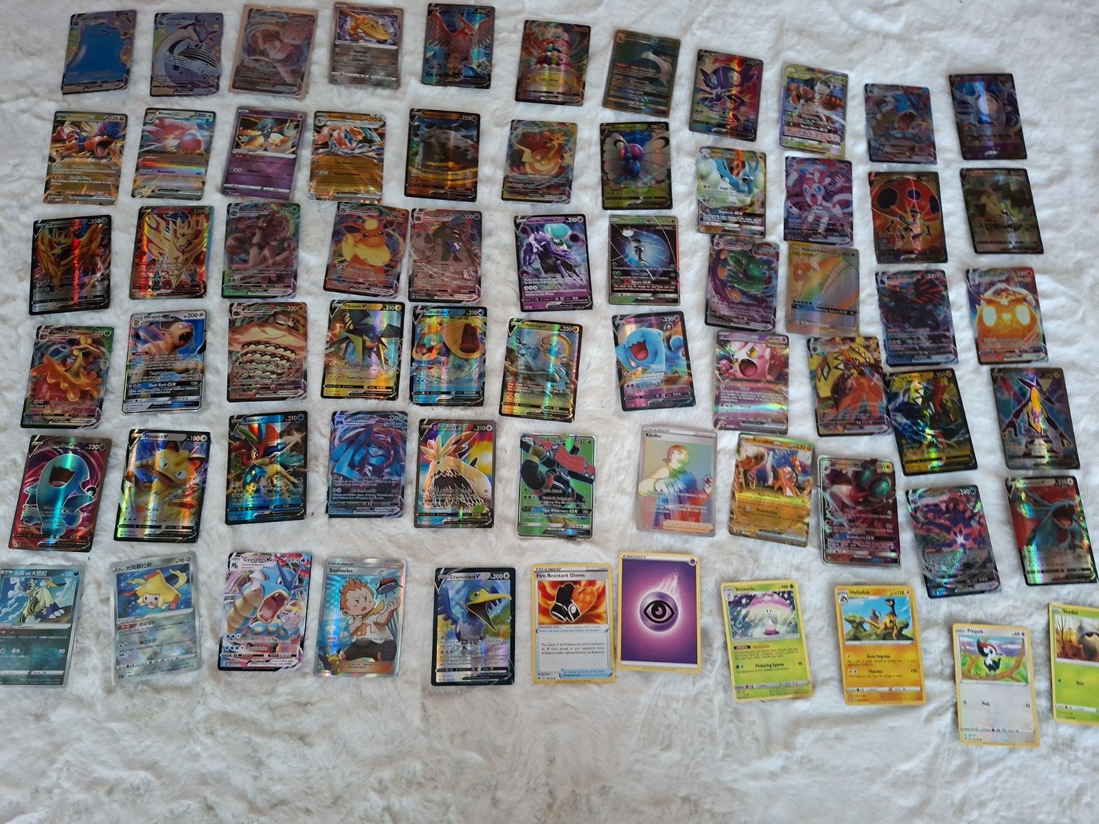 Grote collectie Pokémon kaarten, veel glimmende kaarten, Ophalen of Verzenden, Gebruikt, Meerdere kaarten, Foil