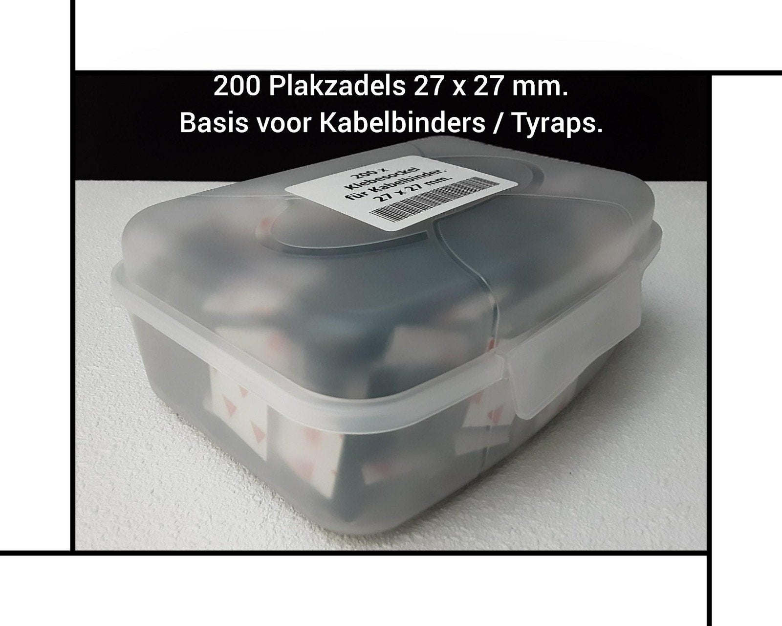 200 Plakzadels 27 x 27 mm./ Basis voor Kabelbinders / Tyraps, Ophalen of Verzenden, Nieuw, Overige typen