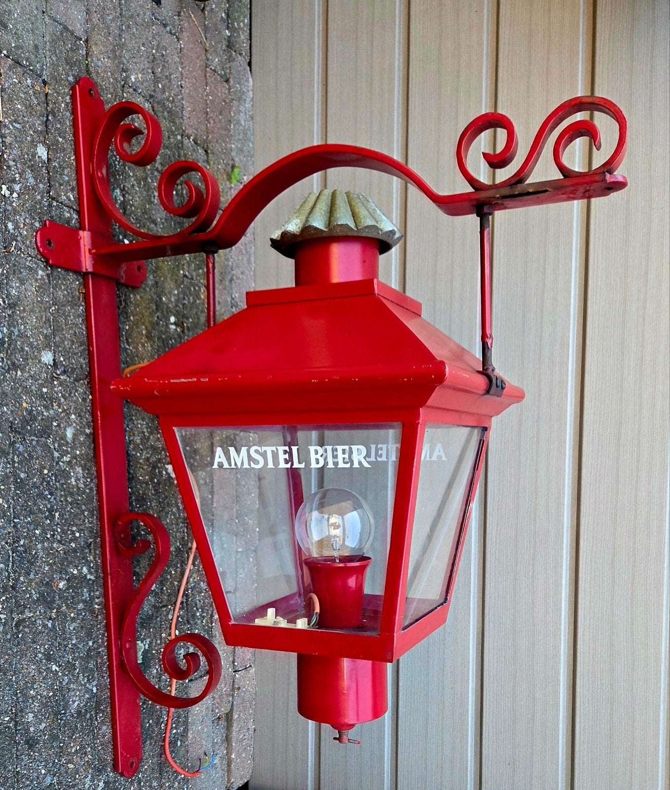 Amstel Bier licht reclame / lantaarn, Verzamelen, Biermerken, Ophalen, Gebruikt, Overige typen, Amstel