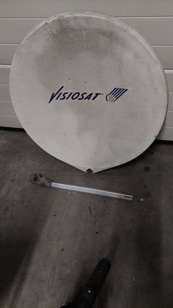 Visiosat Schotel 80 cm + grote voet voor schotels tot 120 cm, Ophalen, Gebruikt, (Schotel)antenne, Overige merken