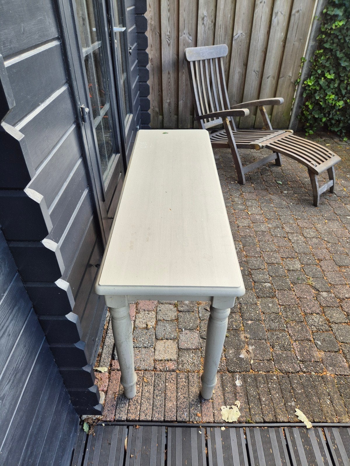 Smal houten tafeltje, console of bijzettafel, Ophalen, Minder dan 50 cm, Gebruikt, 100 tot 150 cm