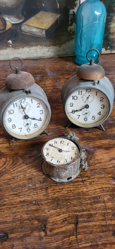 Oude wekkers ter deco, Antiek en Kunst, Curiosa en Brocante, Ophalen of Verzenden