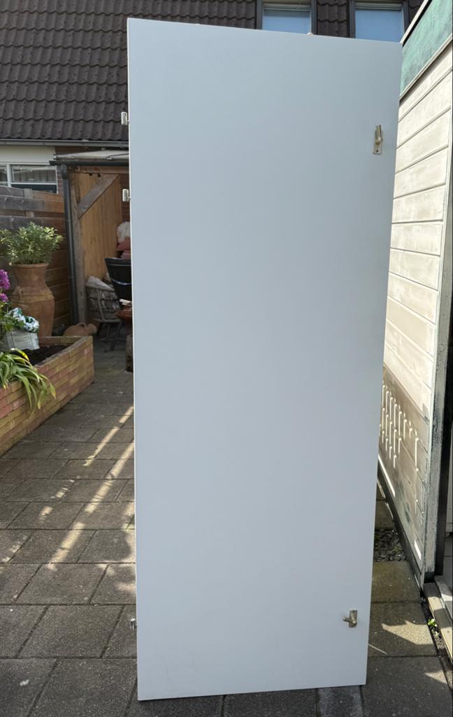 Witte massieve opdekdeur, Huis en Inrichting, Ophalen, Gebruikt