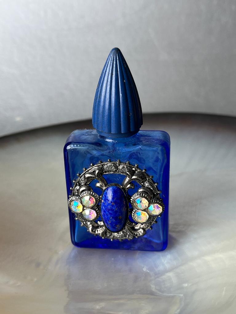 Klein kobaltblauw glazen parfumflesje, Antiek en Kunst, Curiosa en Brocante, Ophalen of Verzenden
