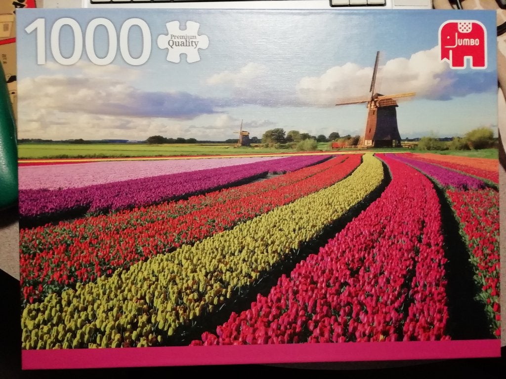 Jumbo Puzzle Tulpenveld, Hobby en Vrije tijd, Ophalen of Verzenden, 500 t/m 1500 stukjes, Zo goed als nieuw, Legpuzzel