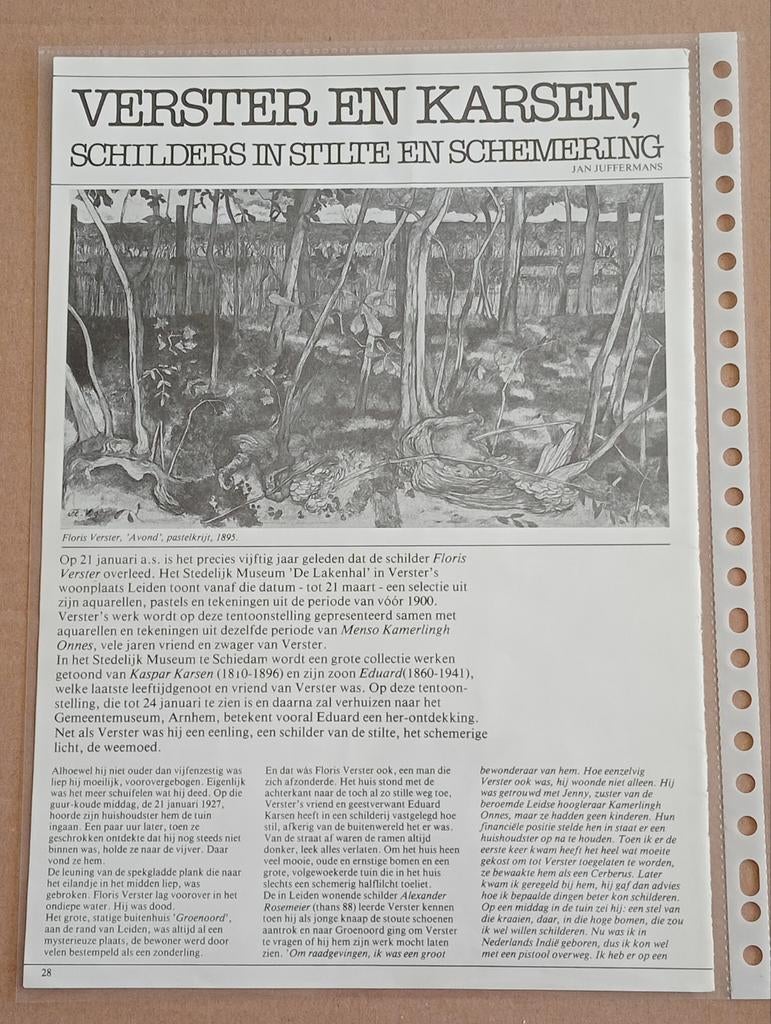 Floris Verster en Kaspar Karsen artikel, Ophalen of Verzenden, 1960 tot 1980, Tijdschrift
