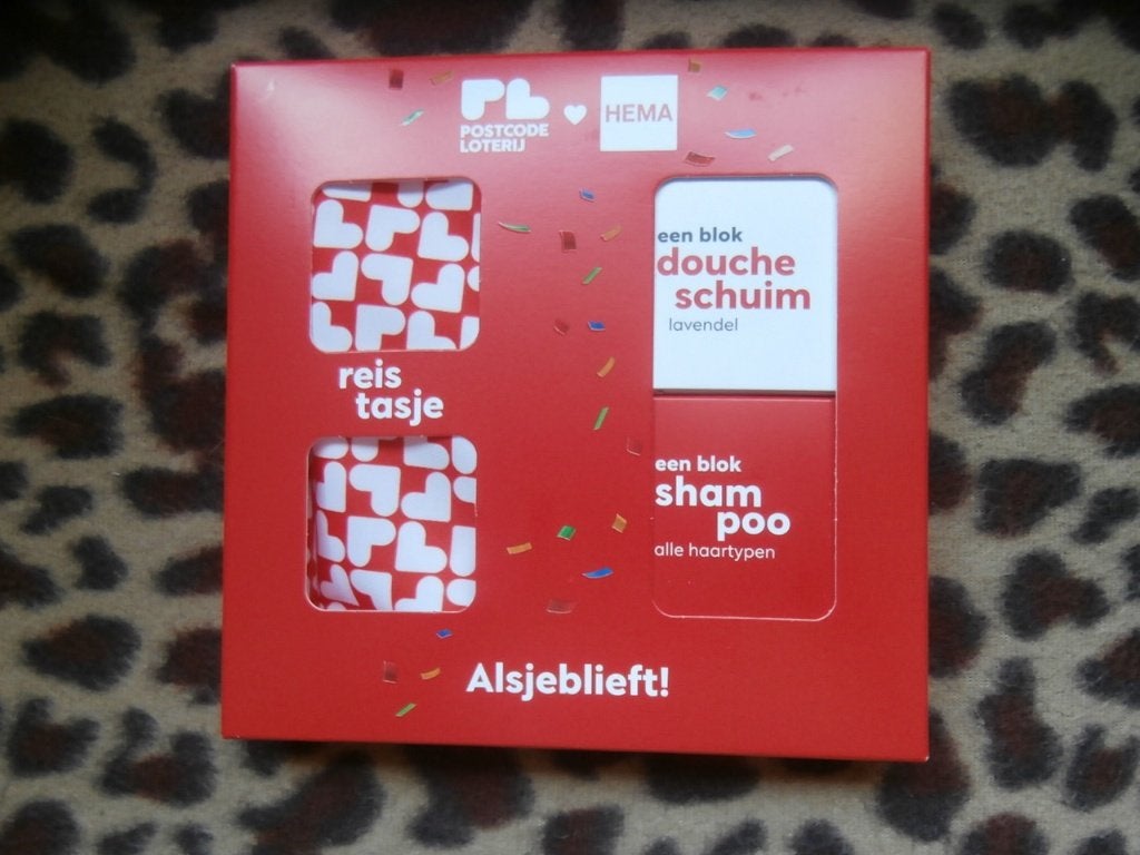 zeep shampoo doucheschuim Hema reistasje postcodeloterij nie, Ophalen of Verzenden, Nieuw, Bad & Douche