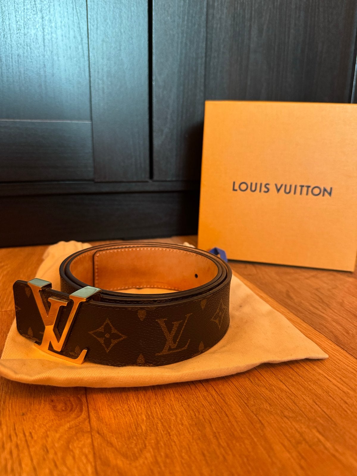 Louis Vuitton Riem, Bruin, Echt leder, Minder dan 95 cm, Ophalen of Verzenden