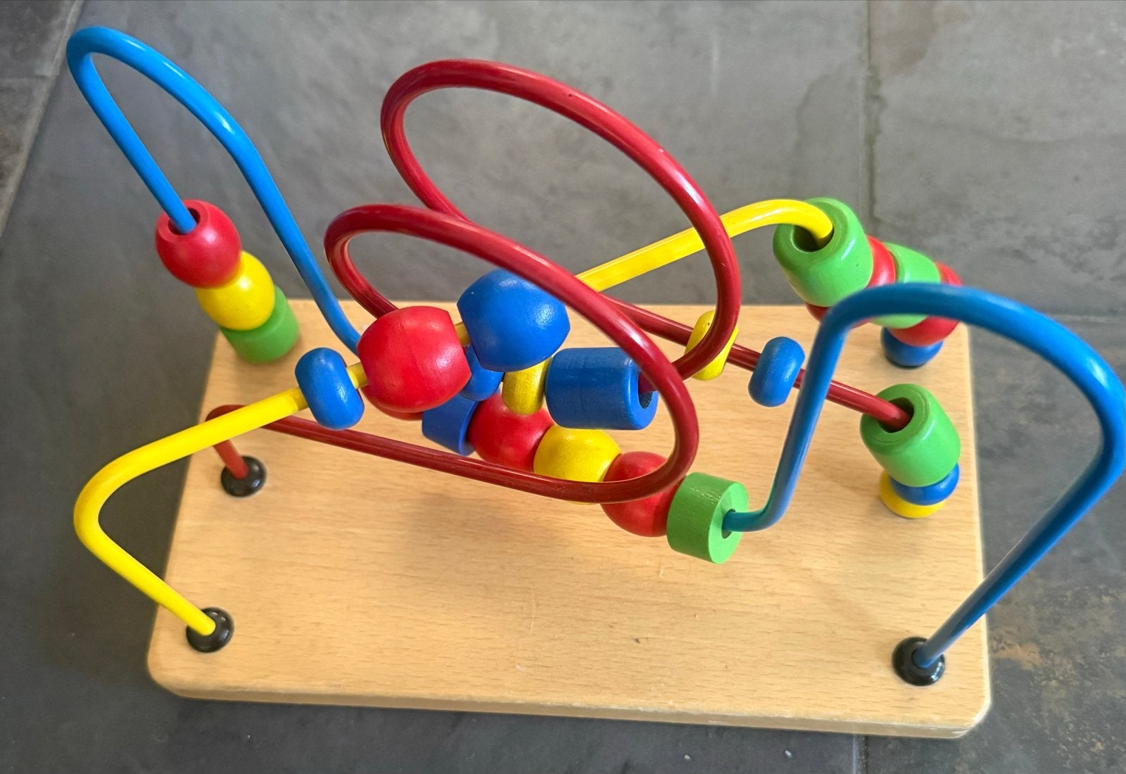 Houten kralenframe - Motorisch speelgoed, Ophalen, Gebruikt, Overige typen