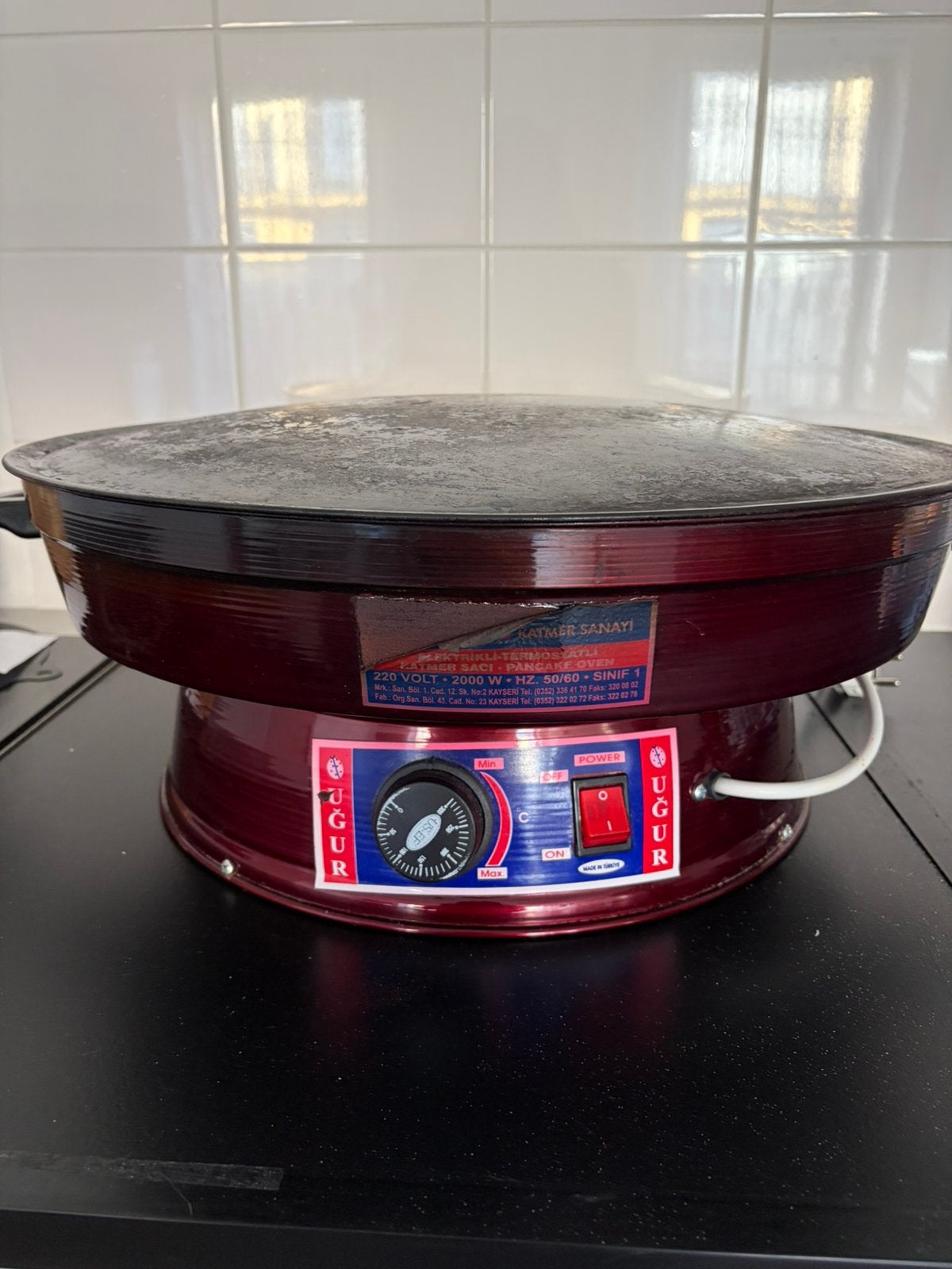 Te koop Elektrische Katmer-en. Bakplaat, Ophalen, Zo goed als nieuw