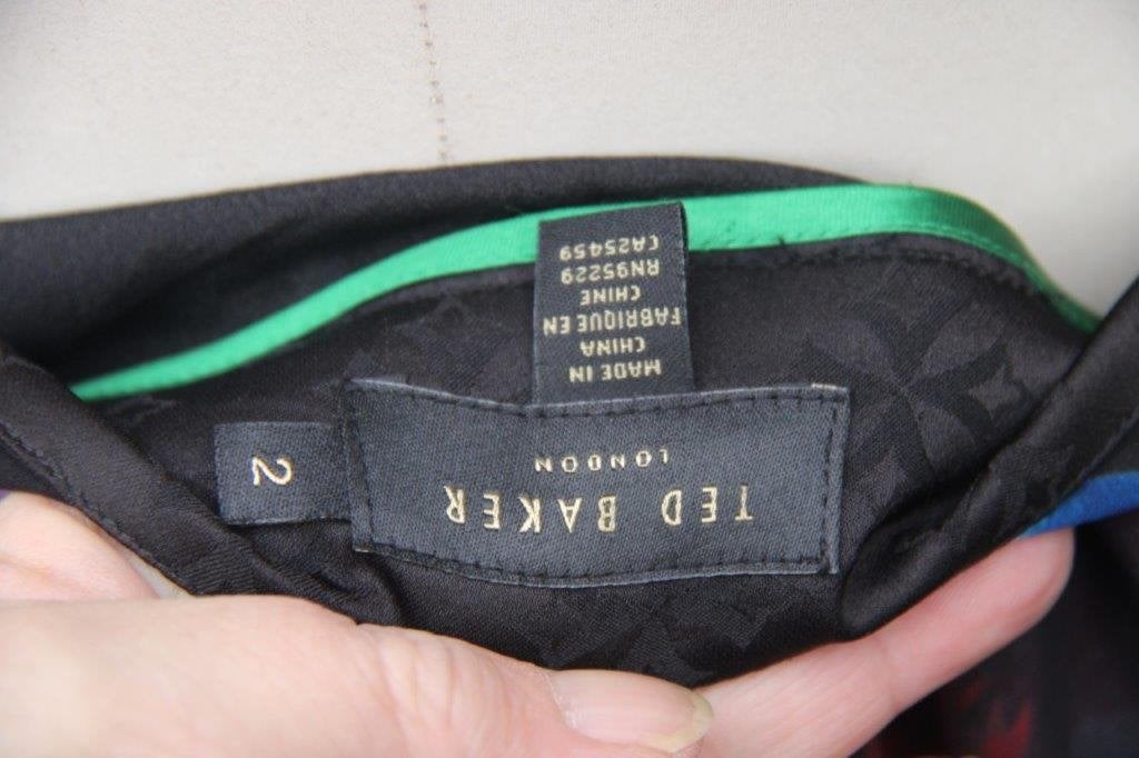 Rok zwart/ kleur Ted Baker mt 2 (36) Vaste prijs, Zwart, Ophalen of Verzenden, Zo goed als nieuw, Knielengte