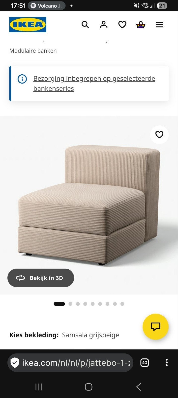 Zo goed als nieuwe IKEA JÄTTEBO bank (modulair), Ophalen, 250 tot 300 cm, Modern, modulair, 75 tot 100 cm
