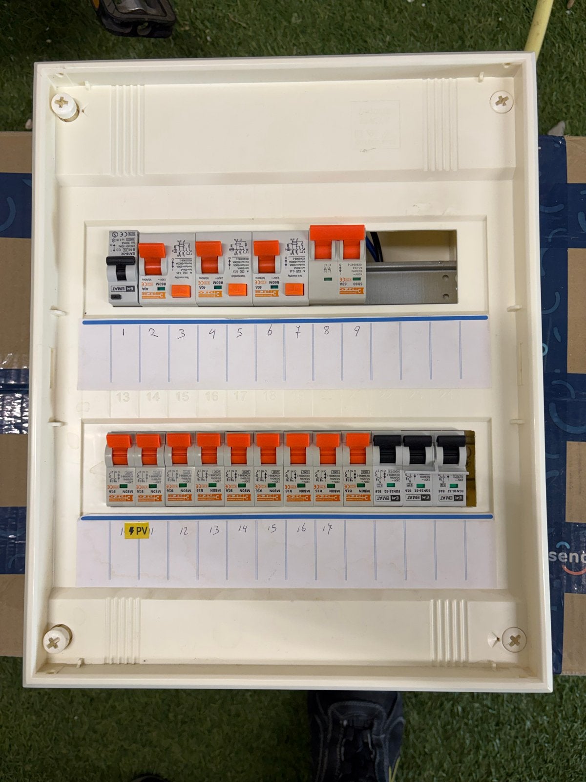 Groepenkast met aardlekschakelaars en installatieautomaten, Ophalen of Verzenden, Gebruikt, Overige merken, Groepenkast