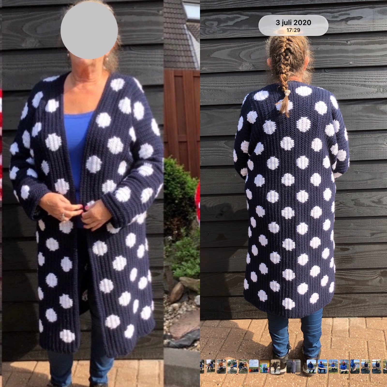 Gehaakt vest., Ophalen of Verzenden, Zo goed als nieuw, Blauw, Trui of Vest