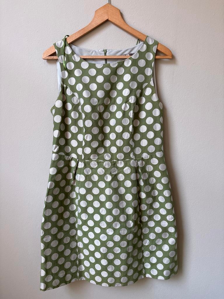 Groene jurk met witte stippen - Styles by Steps, Maat 38/40 (M), Ophalen of Verzenden, Zo goed als nieuw, Boven de knie