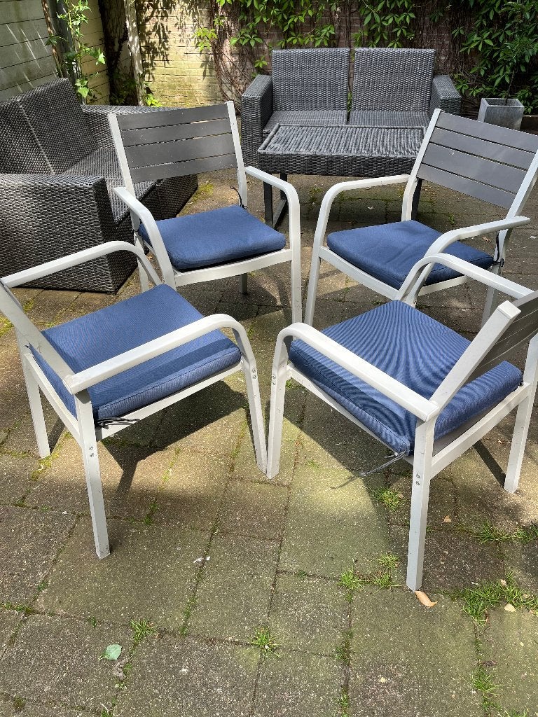 Ikea SJÄLLAND  4 outdoor chairs with cushions, Ophalen, Zo goed als nieuw, 4 zitplaatsen