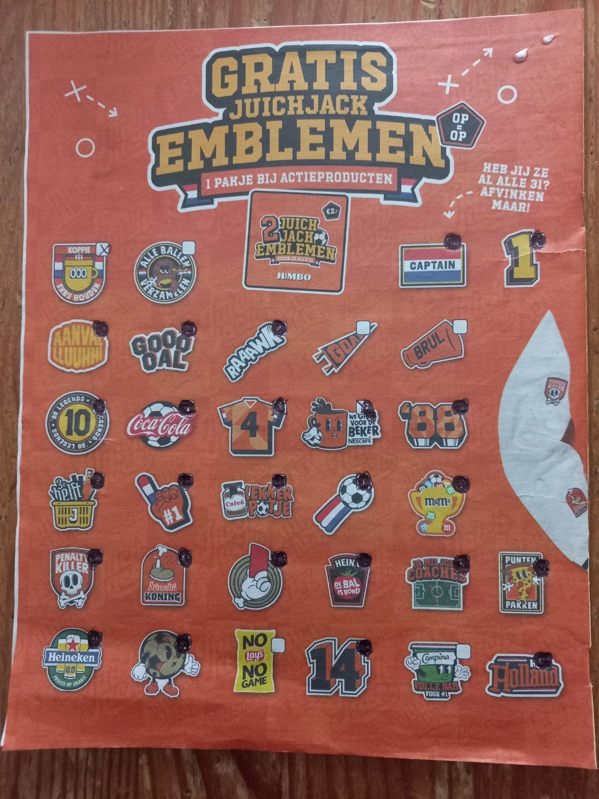 Juichjack Emblemen gezocht: Koppie erbij, Alle ballen, Goal,, Verzamelen, Supermarktacties, Plus, Ophalen of Verzenden