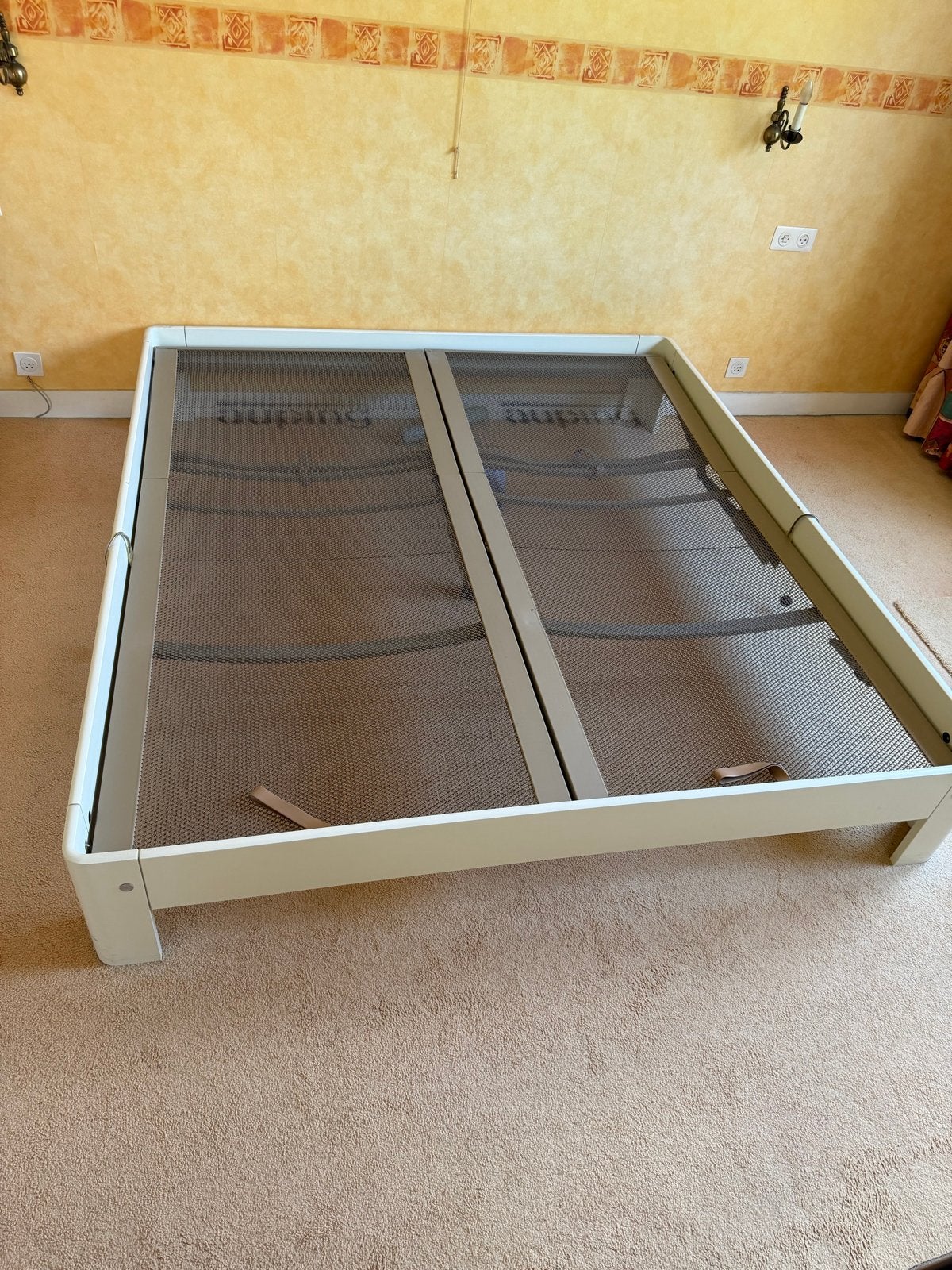 Auping Auronde bedframe met verstelbare spiraalbodems, Ophalen, Tweepersoons, 180 cm, Hout