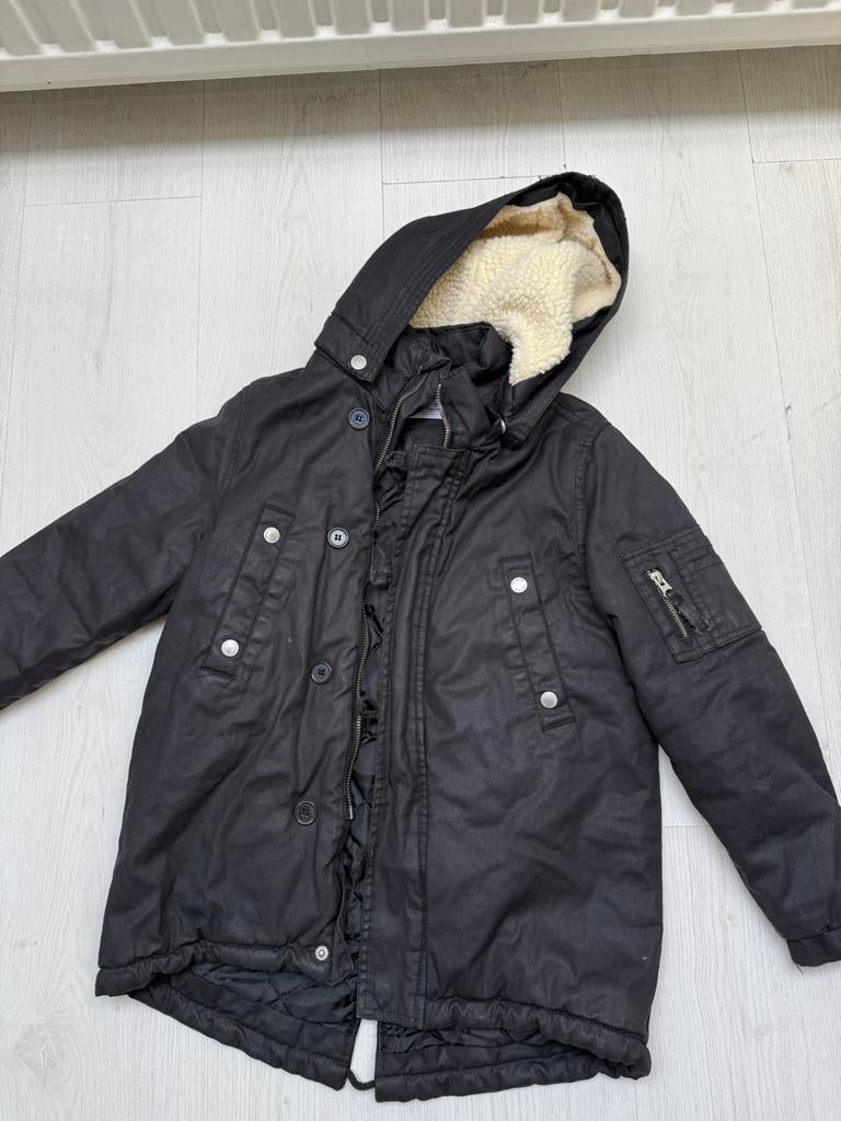 I dig denim jas winterjas waxed jas maat 122 128 zgan, Ophalen of Verzenden, Zo goed als nieuw, Jongen of Meisje, Jas