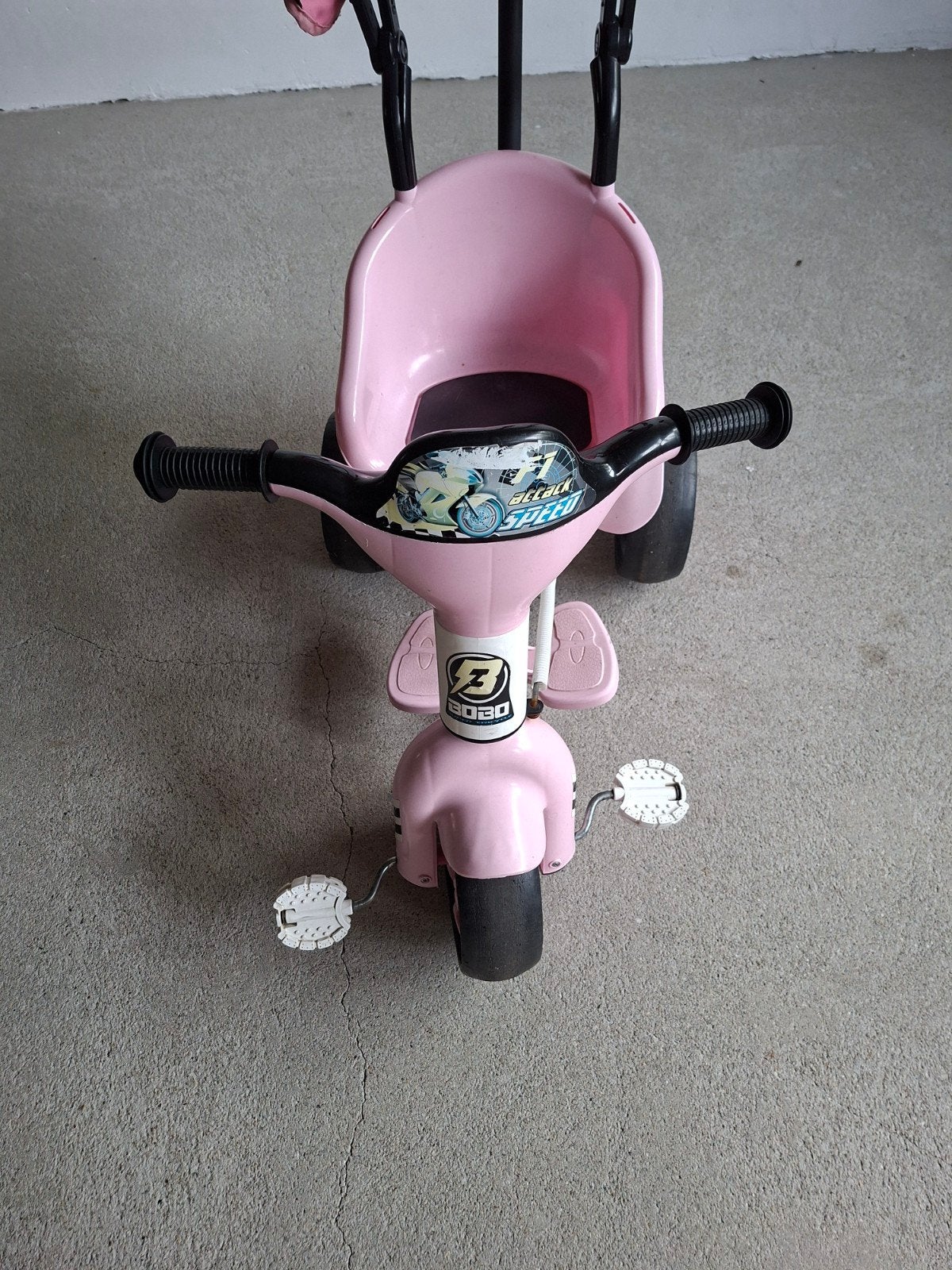 Roze driewieler met duwstang en zonnekap, Ophalen, Gebruikt, Overige typen