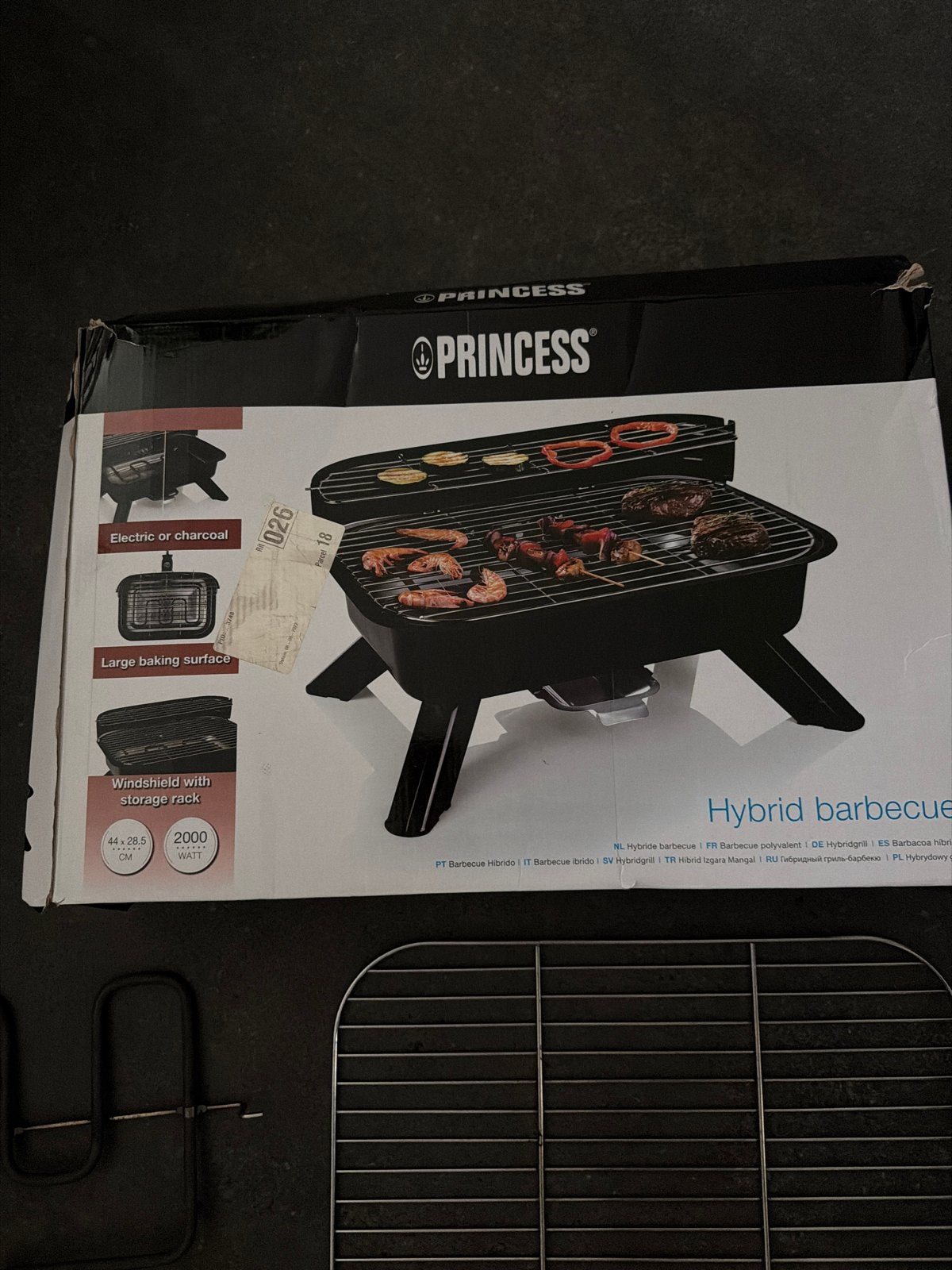 Princess Hybride Barbecue - Elektrisch of Houtskool, Ophalen of Verzenden, Zo goed als nieuw
