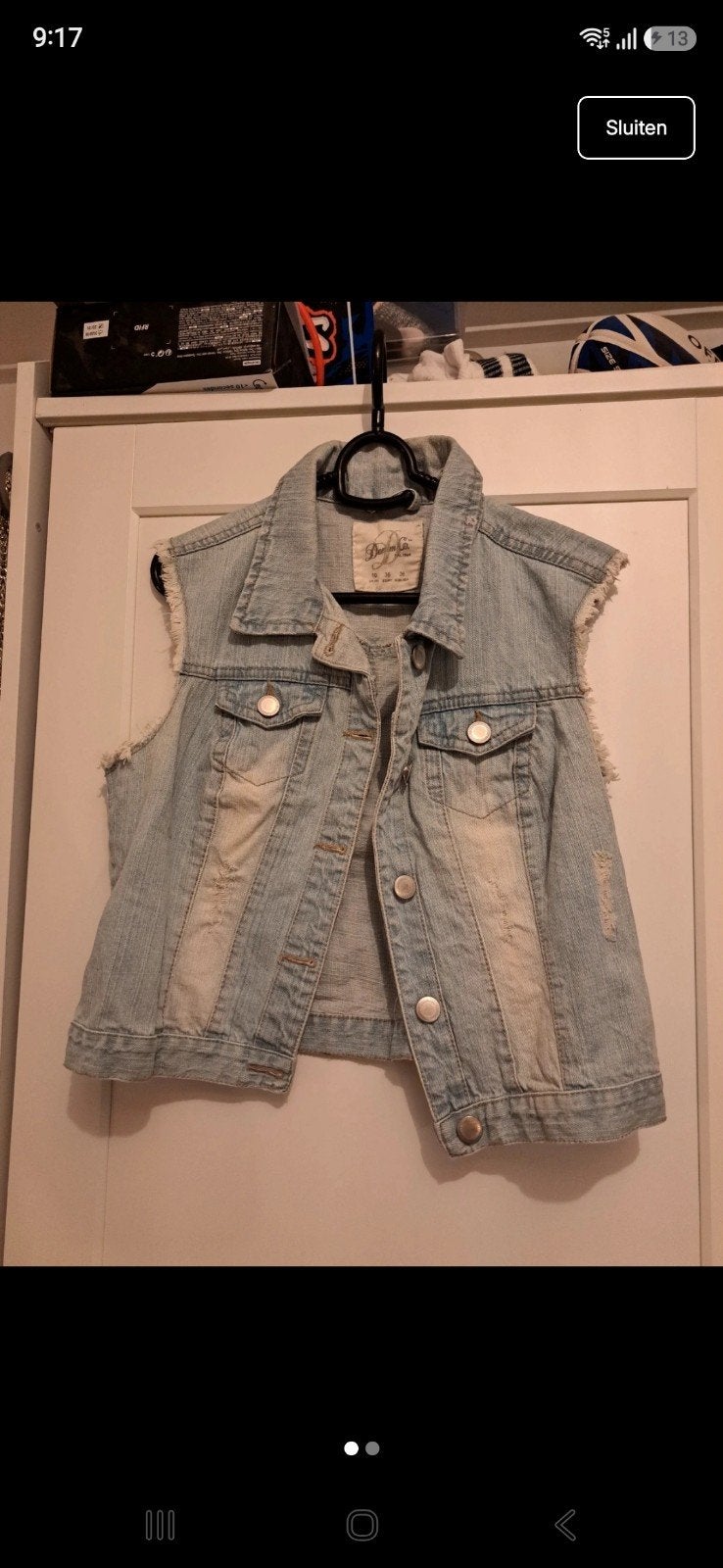 Denim bodywarmer/gilet, Ophalen of Verzenden, Zo goed als nieuw, Maat 36 (S), Blauw
