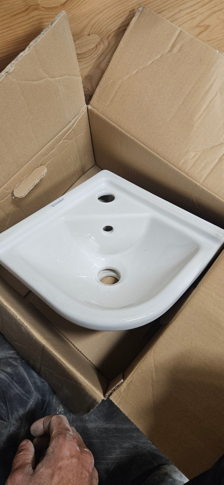 Duravit Starck 3 Hoekwastafel - Nieuw in doos, Doe-het-zelf en Verbouw, Sanitair, Ophalen of Verzenden, Nieuw, Wastafel