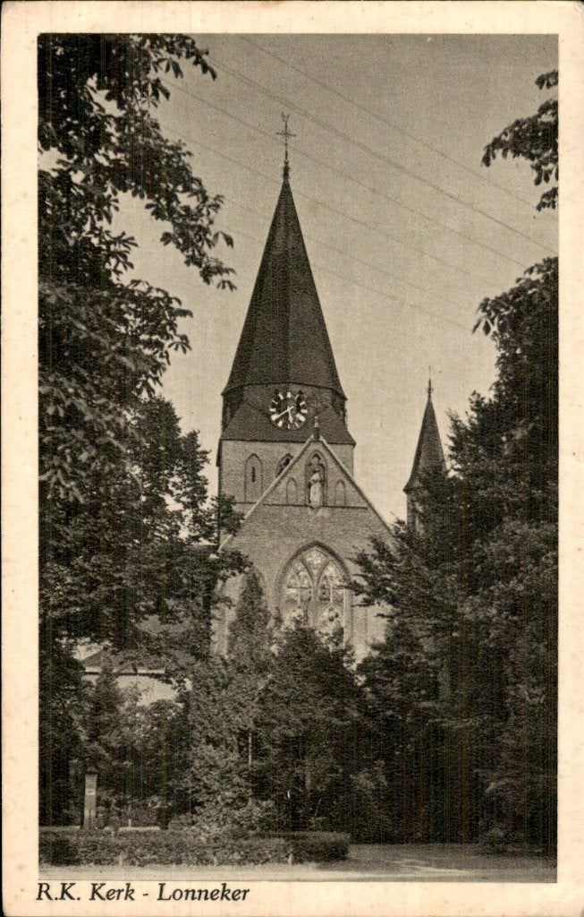 Lonneker - R.K. Kerk - Toren, Verzamelen, Ophalen of Verzenden, 1920 tot 1940, Gelopen, Overijssel