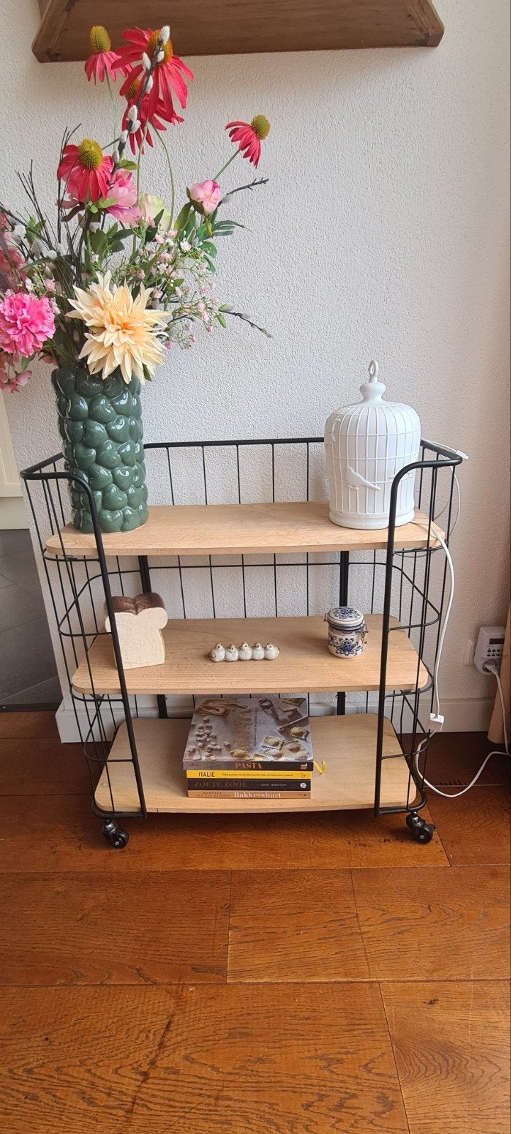 Vintage serveerwagen/trolley met 3 planken, Huis en Inrichting, Ophalen, Gebruikt