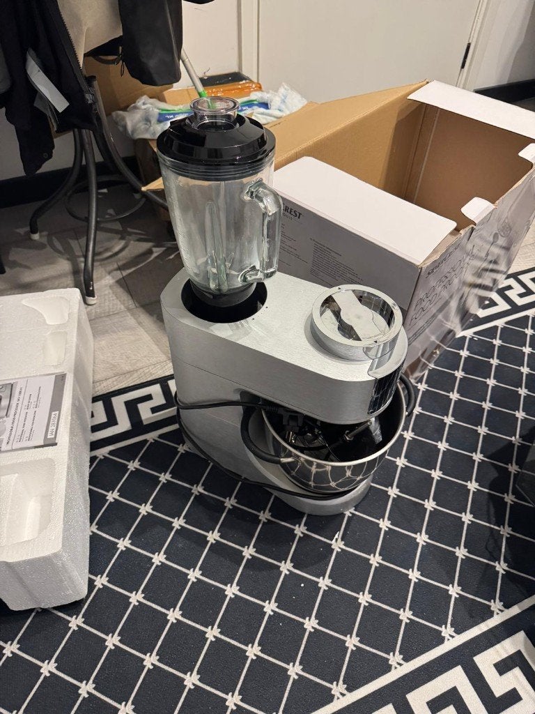 SilverCrest keukenmachine 1200W + blender, z.g.a.n. in doos, 4 liter of meer, Ophalen, Zo goed als nieuw, 3 snelheden of meer