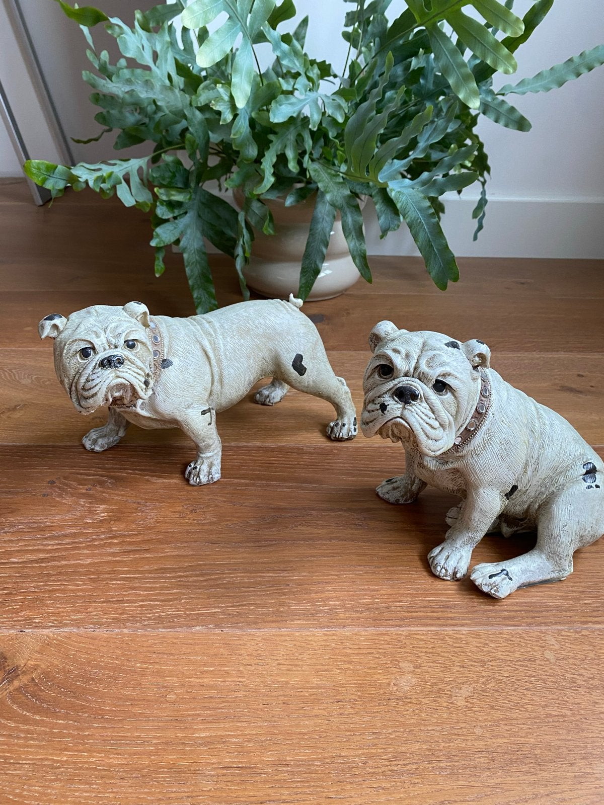 Baroque  Bulldog Beelden - Set van 2, Nieuw, Ophalen of Verzenden, Klassiek, Beige