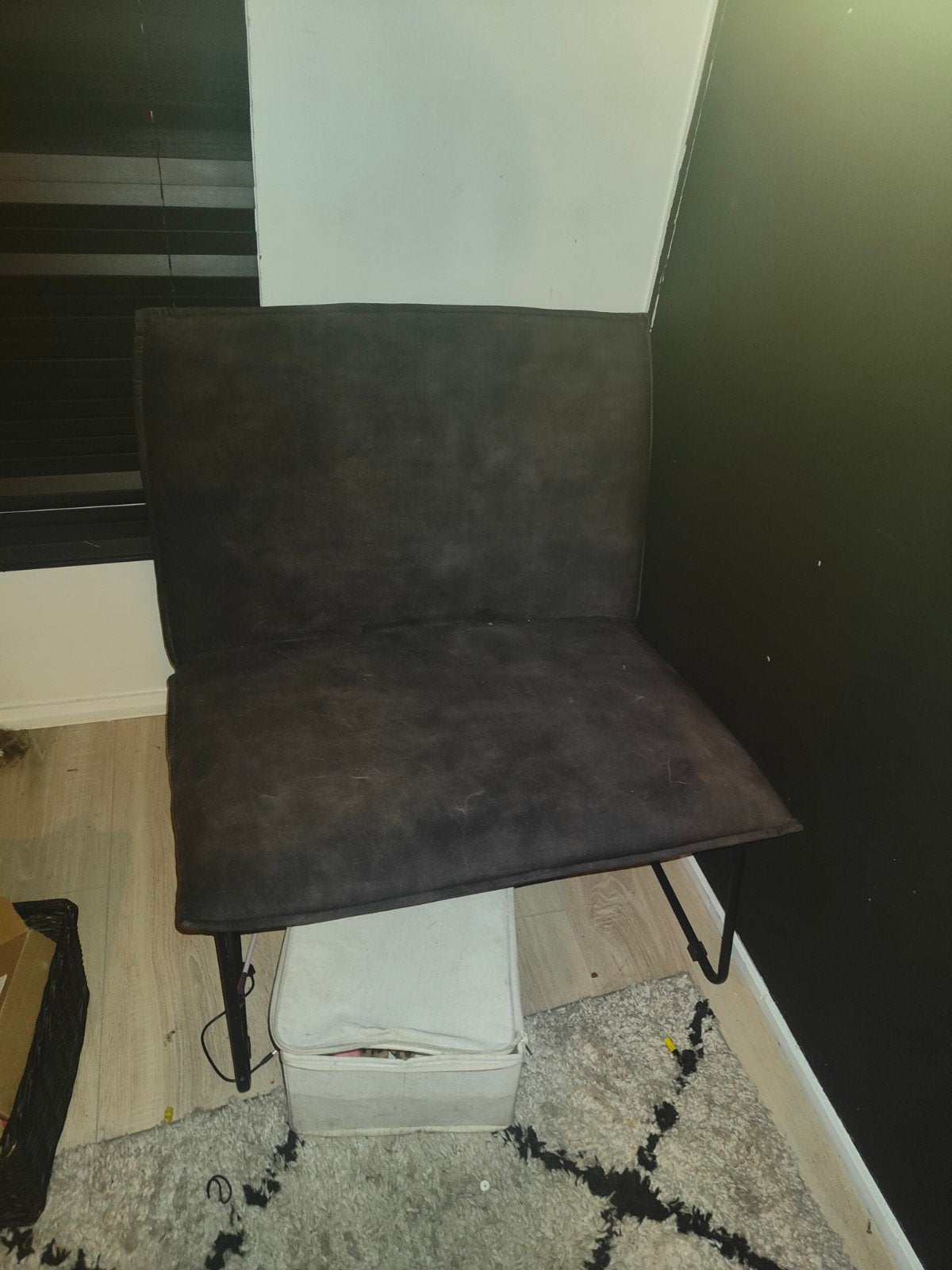 Fauteuil James Velvet Antraciet (Leen Bakker), Gebruikt, 75 tot 100 cm, Ophalen of Verzenden, 50 tot 75 cm