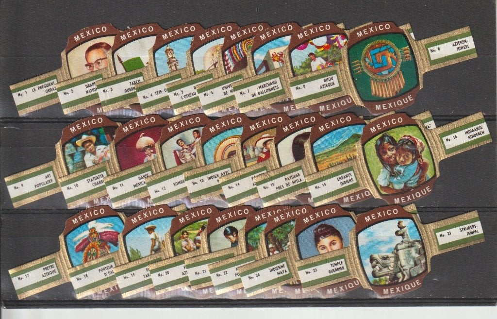 reeks 515  mexico  1-24  sigarenbanden, Ophalen of Verzenden, Zo goed als nieuw, Sigarenbandjes