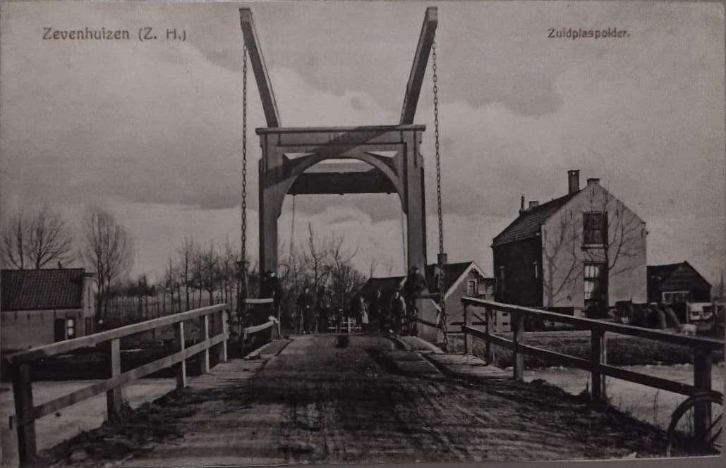 Zevenhuizen (Zuidplaspolder, Zuid-Holland) - Ophaalbrug, Ophalen of Verzenden, Voor 1920, Ongelopen, Zuid-Holland