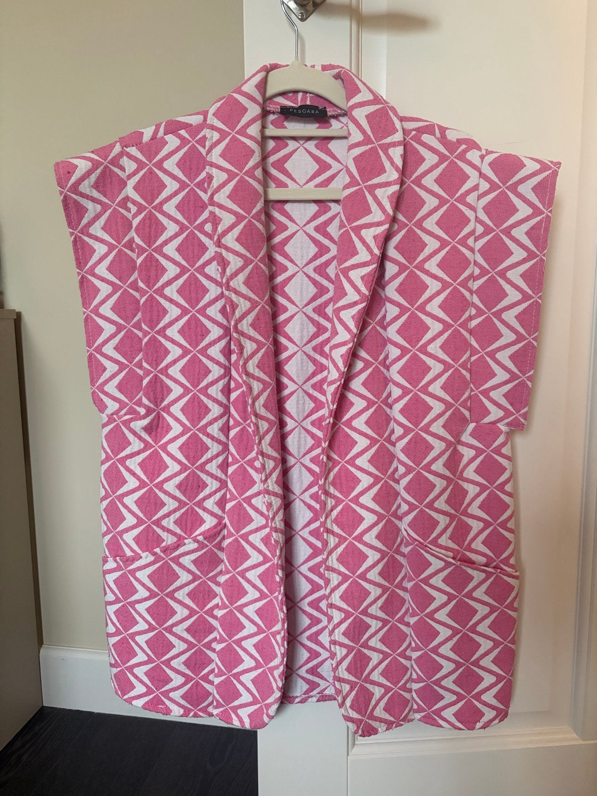 Gilet Vest Roze/Wit Maat S/M, Verzenden, Zo goed als nieuw