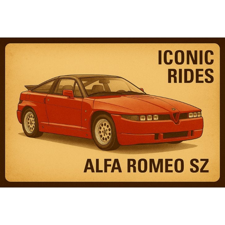 Alfa Romeo SZ bord - met kleine schade – 20x30cm, Ophalen of Verzenden, Nieuw, Reclamebord