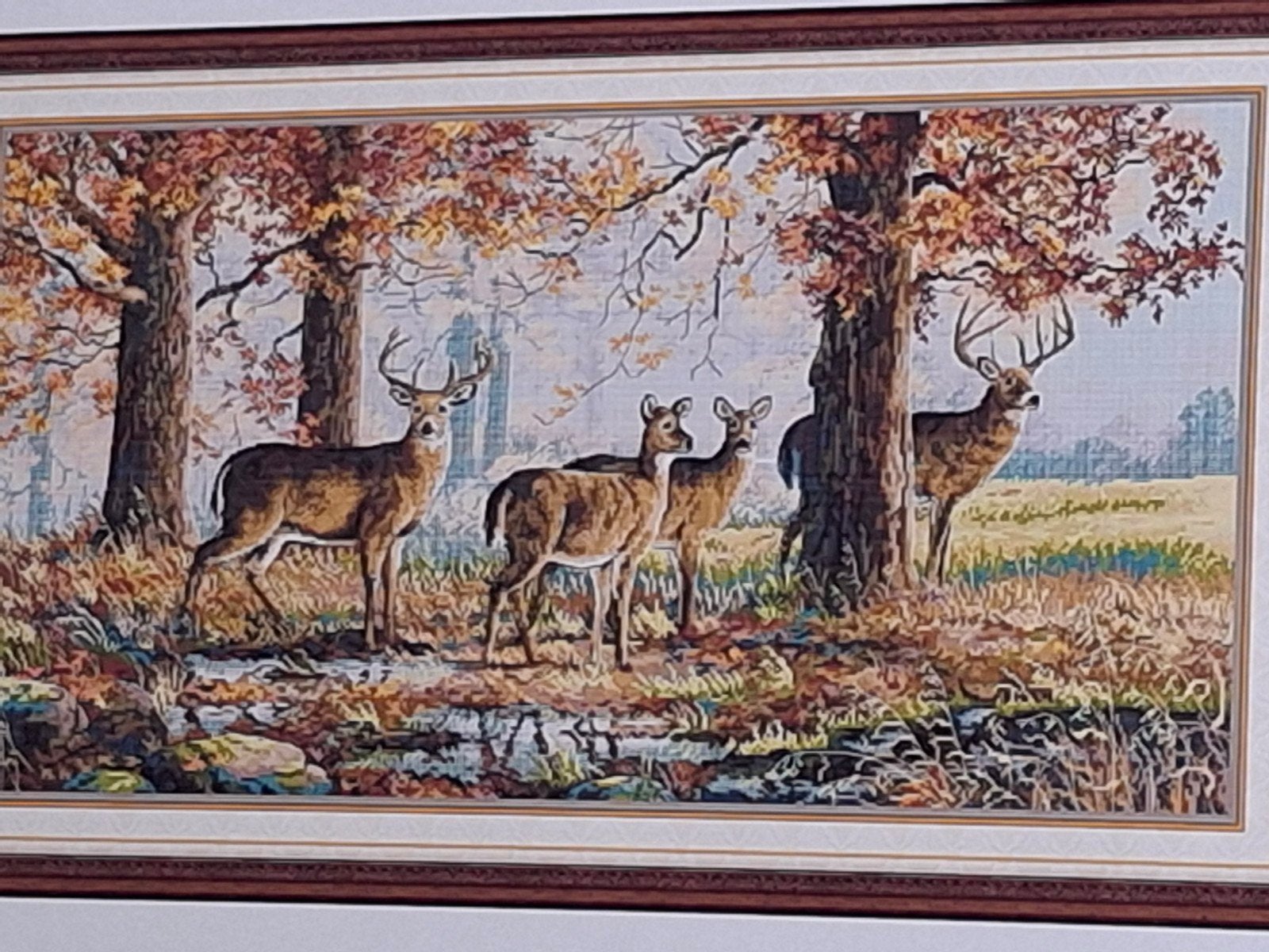 Borduurpakket  Herten in Herfstbos, Ophalen of Verzenden, Nieuw, Handborduren, Borduurpakket