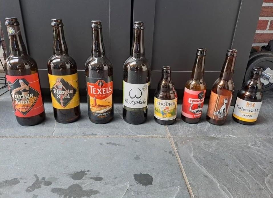 biermerken,verzamelen,bierflessen,decoratie,biersoorten, Ophalen of Verzenden, Gebruikt, Flesje(s), Overige merken