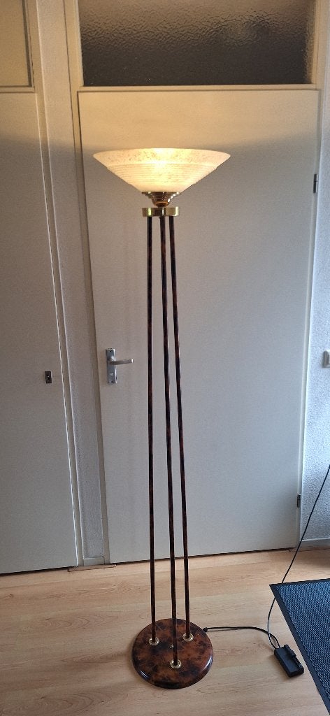 dimbare staande lamp voor binnen, Huis en Inrichting, Lampen | Vloerlampen, Ophalen, Gebruikt, E27 (groot), Glas