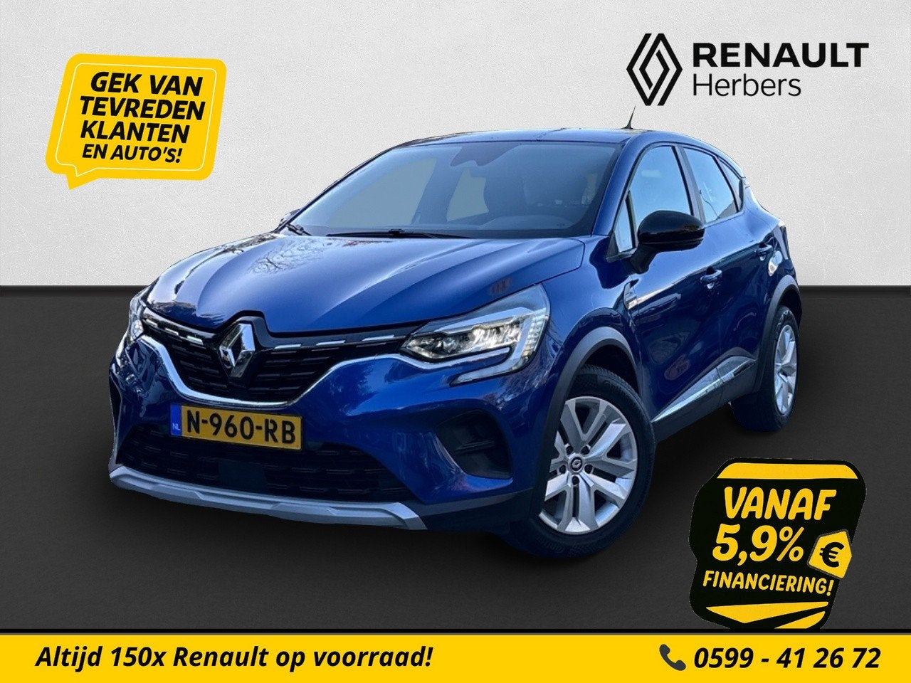 Renault Captur 1.0 TCe 90 Zen / CARPLAY / CRUISE / AIRCO CRU, Voorwielaandrijving, Stof, Gebruikt, Euro 6