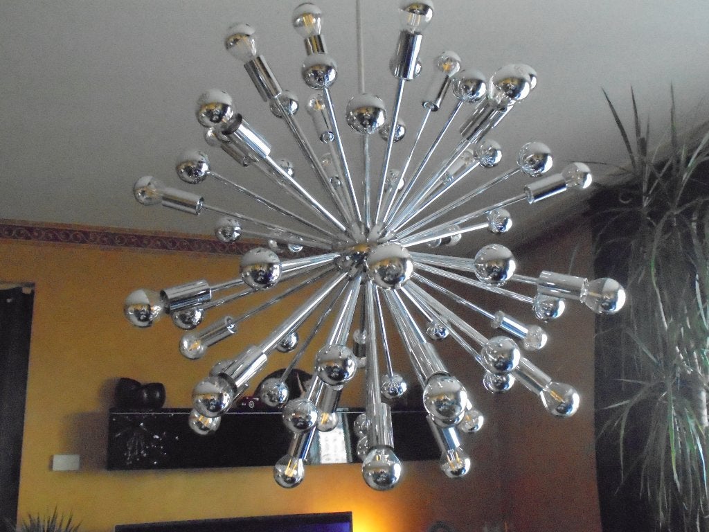 Iconic Gaetano Sciolari "Space Age" XL Sputnik - Boulanger., E14 (klein), Ophalen of Verzenden, Zo goed als nieuw, Glas