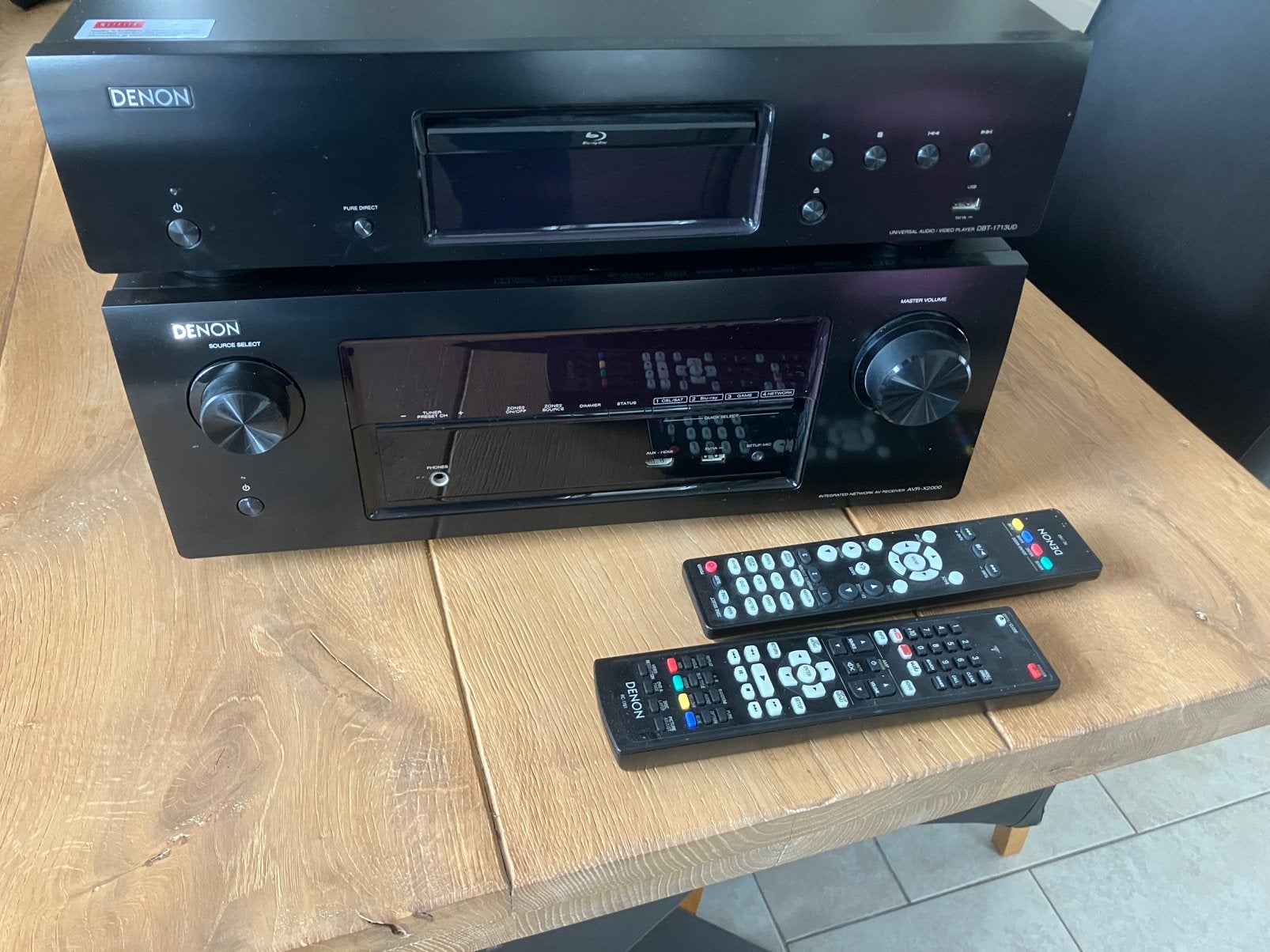 Denon AVR-X2000 en Denon DBT-1713UD set, Ophalen, Denon, 120 watt of meer, Gebruikt