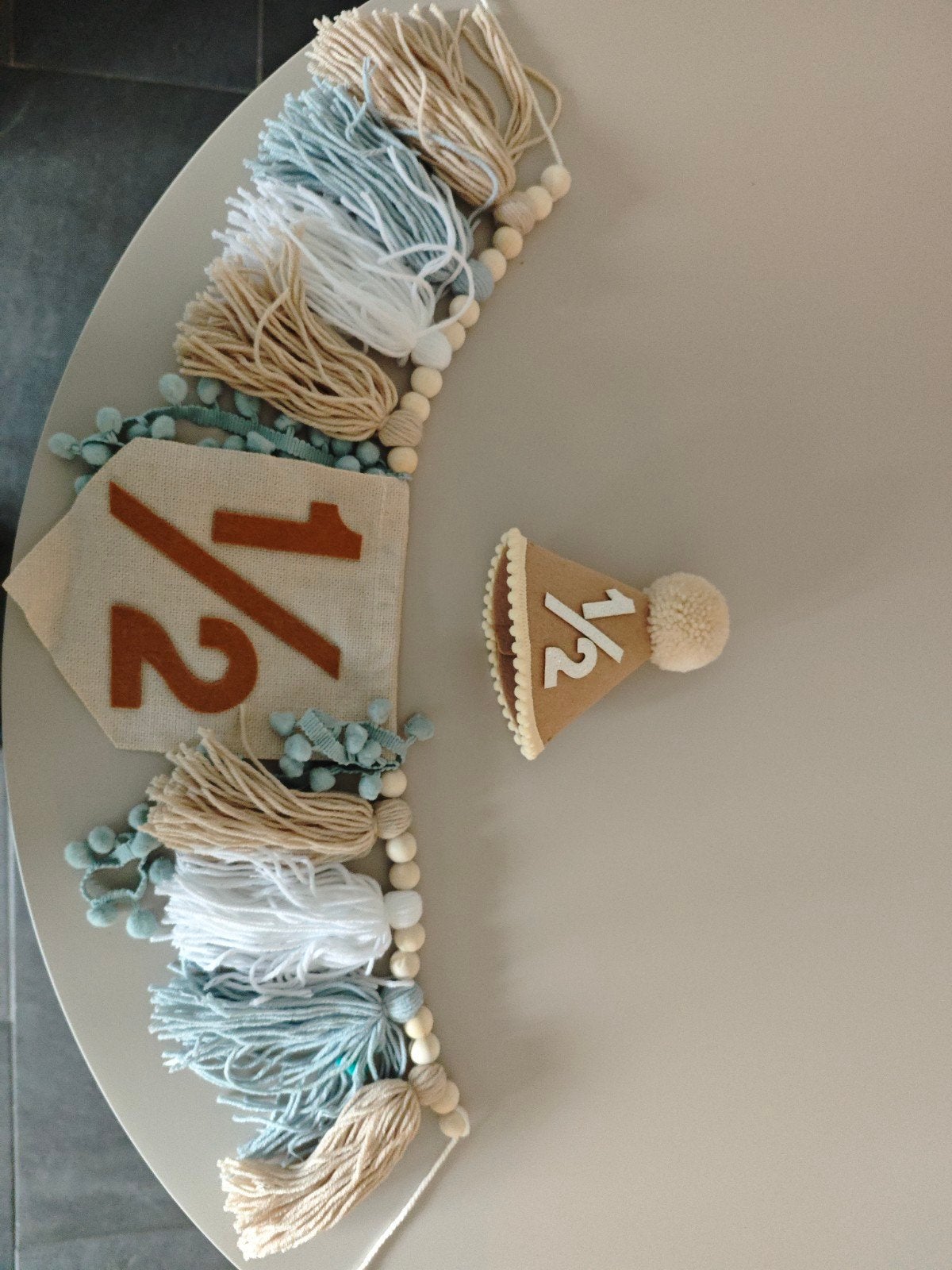 1/2 Jaar Slinger en Hoedje - Feestversiering Baby, Ophalen, Zo goed als nieuw, Versiering, Verjaardag