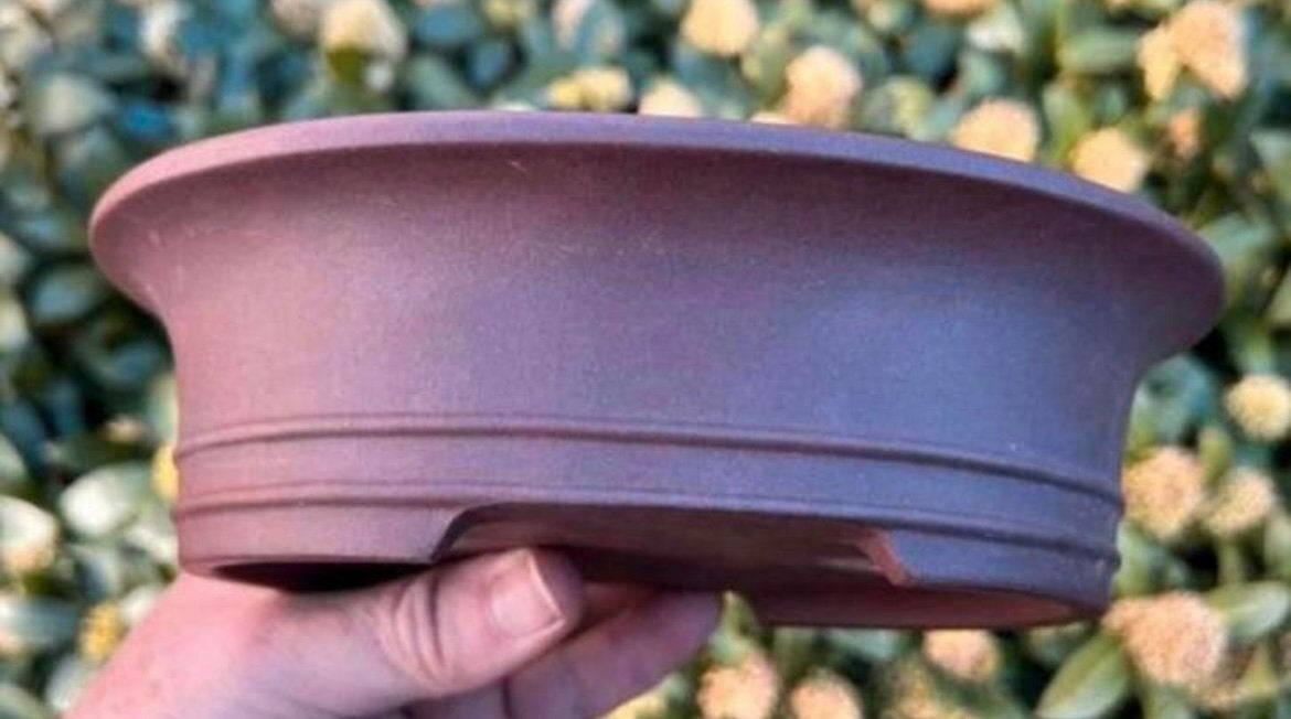 Bonsai schaal ovaal bruin ongeglazuurd aardewerk 20,6x17x5,8, Ophalen of Verzenden, Zo goed als nieuw, Overige vormen, Aardewerk