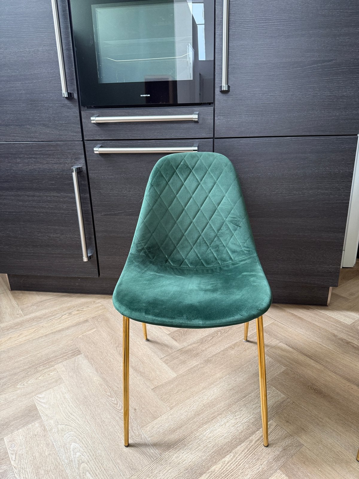 Eetkamer stoelen groen/goud, Ophalen, Zo goed als nieuw, Overige kleuren, Vijf, Zes of meer stoelen
