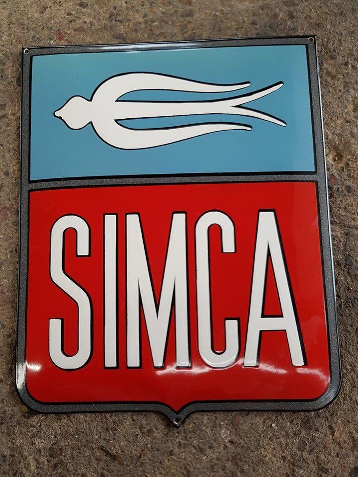 Simca logo emaillen garage reclame bord mancave showroom, Verzamelen, Merken en Reclamevoorwerpen, Reclamebord, Ophalen of Verzenden