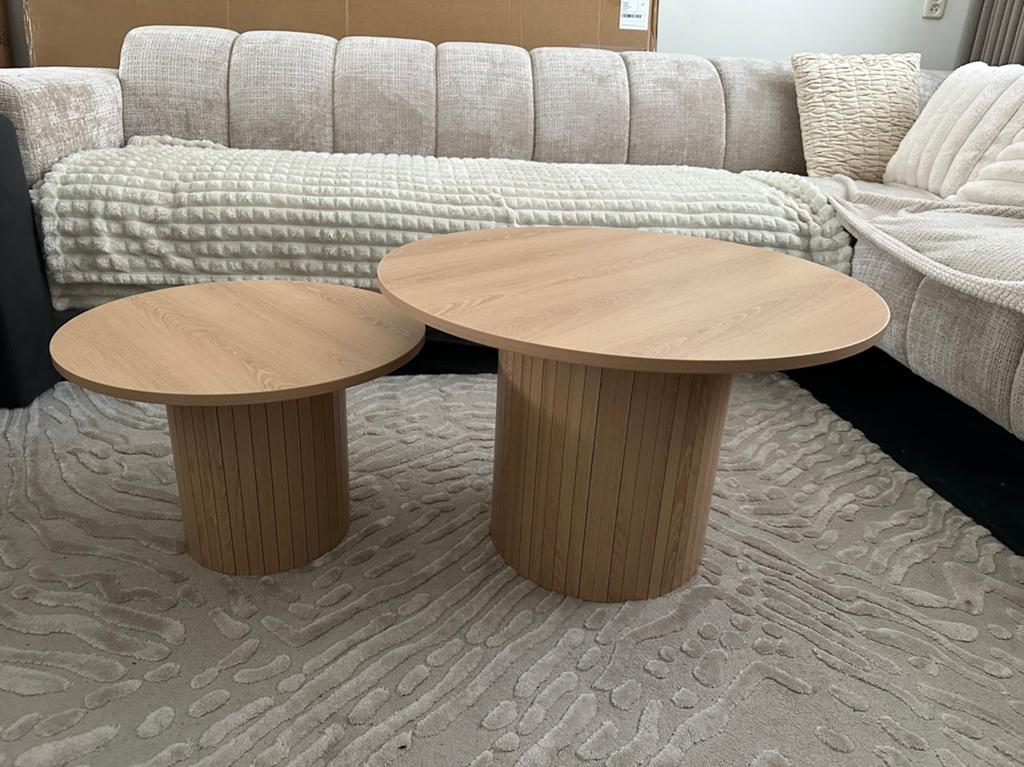 2 Mooie salon tafels, Ophalen, Overige materialen, Rond, Minder dan 50 cm